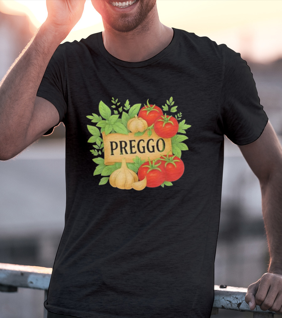 Prego Sauce Inspired Preggo Cute Pregnancy Announcement Costume T-Shirt