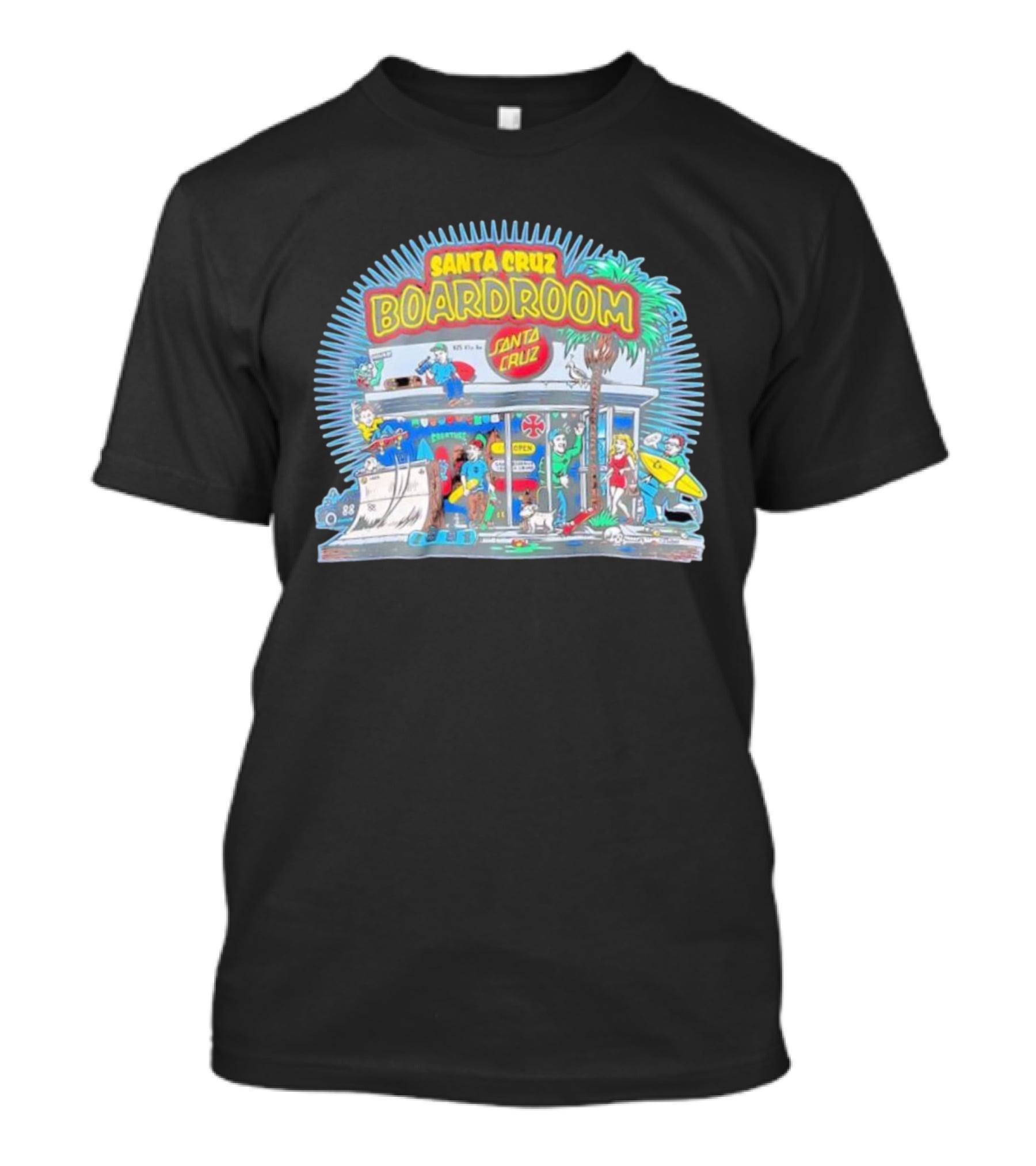 Santa Cruz Boardroom Vintage Skateboarding And Surfing Scene T-Shirt