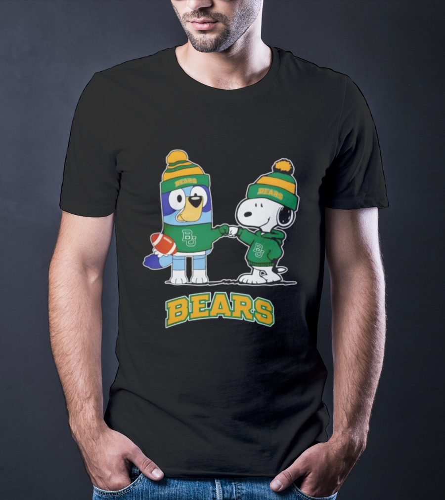 Snoopy Bluey Baylor Bears BU Football Collaboration T-Shirt