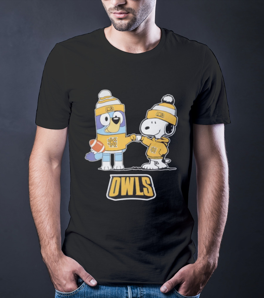 Snoopy Bluey Owls Football Collaboration With SK Logo T-Shirt