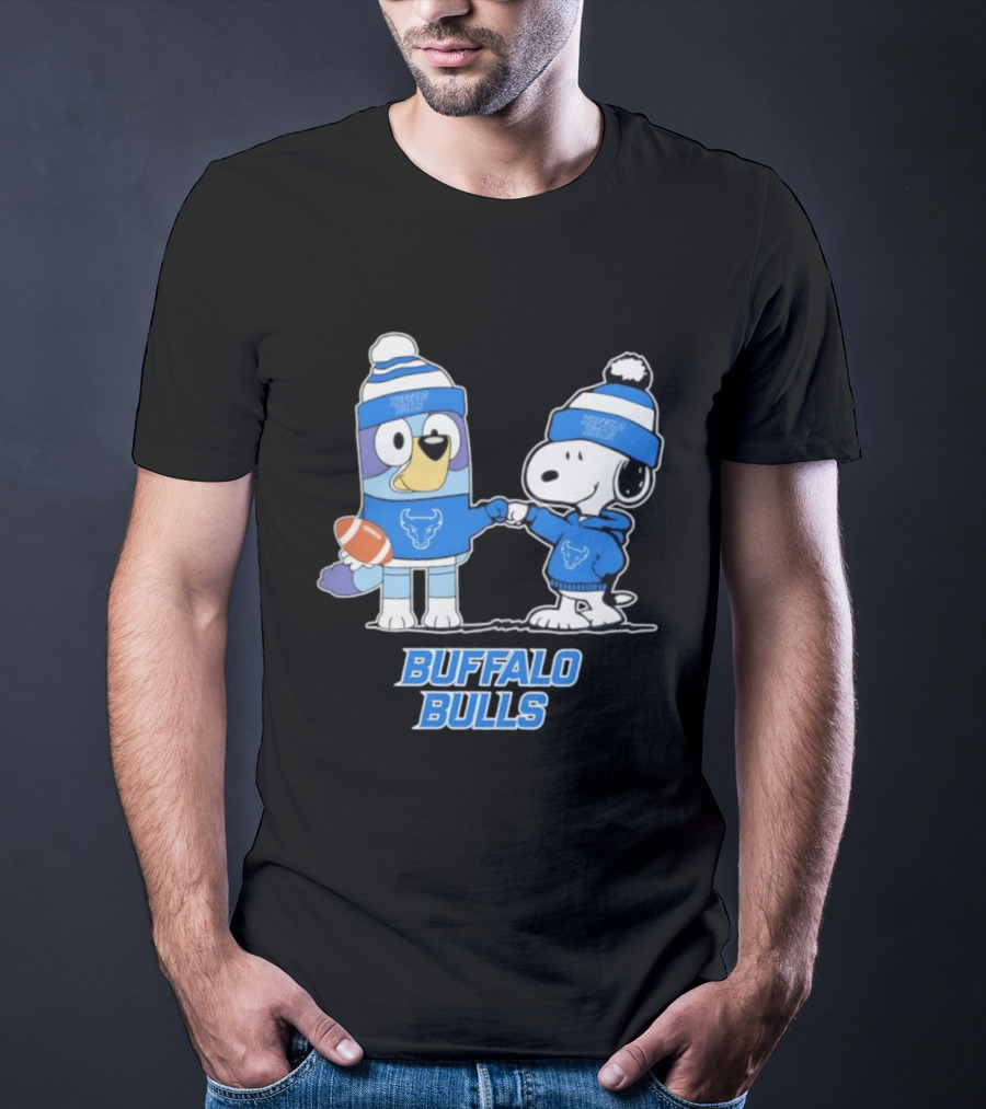 Snoopy Bluey Buffalo Bulls Football Collaboration T-Shirt