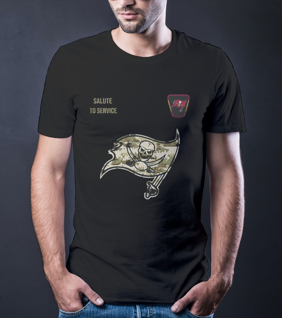 Tampa Bay Buccaneers Salute To Service 2025 Camouflage Flag T-Shirt