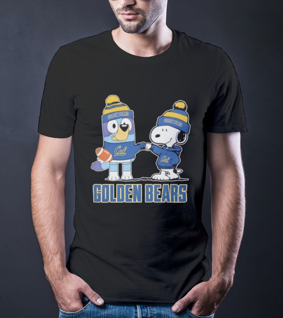 Snoopy Bluey Cal Bear Golden Bears Football Collaboration T-Shirt
