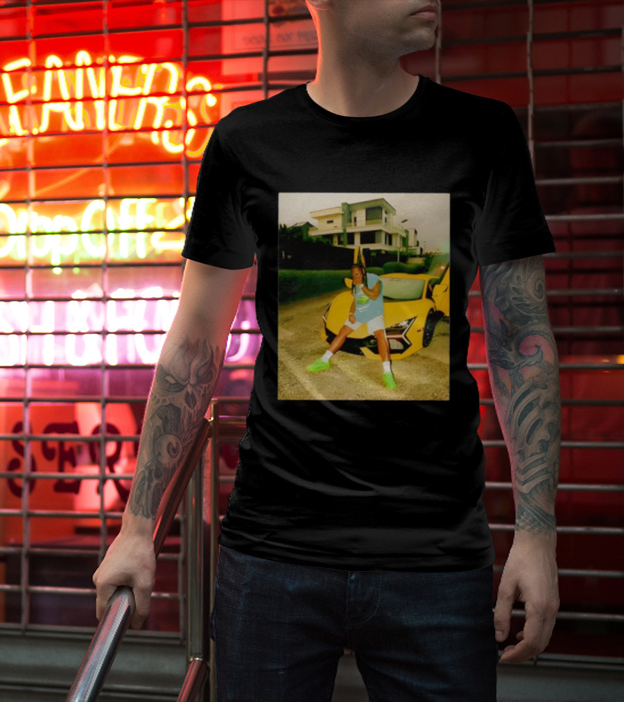 Thatojoboy Burna Boy Armless Style Yellow Sports Car Scene T-Shirt