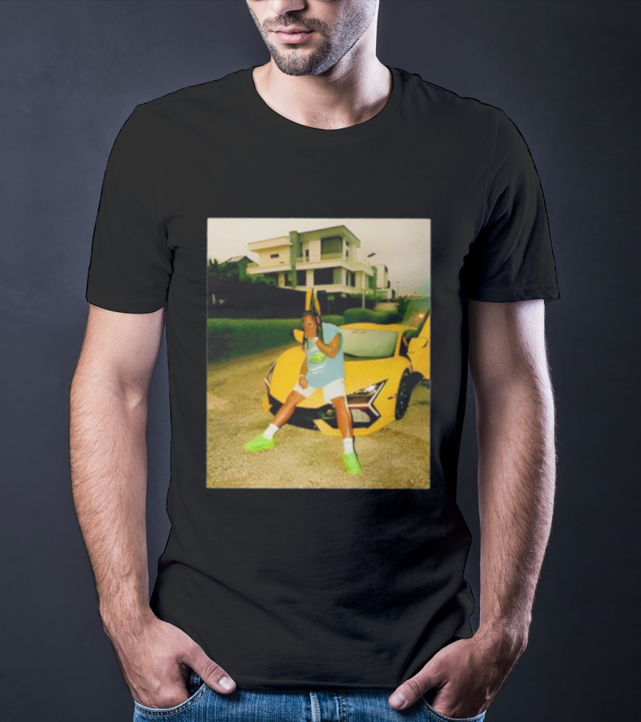 Thatojoboy Burna Boy Armless Style Yellow Sports Car Scene T-Shirt