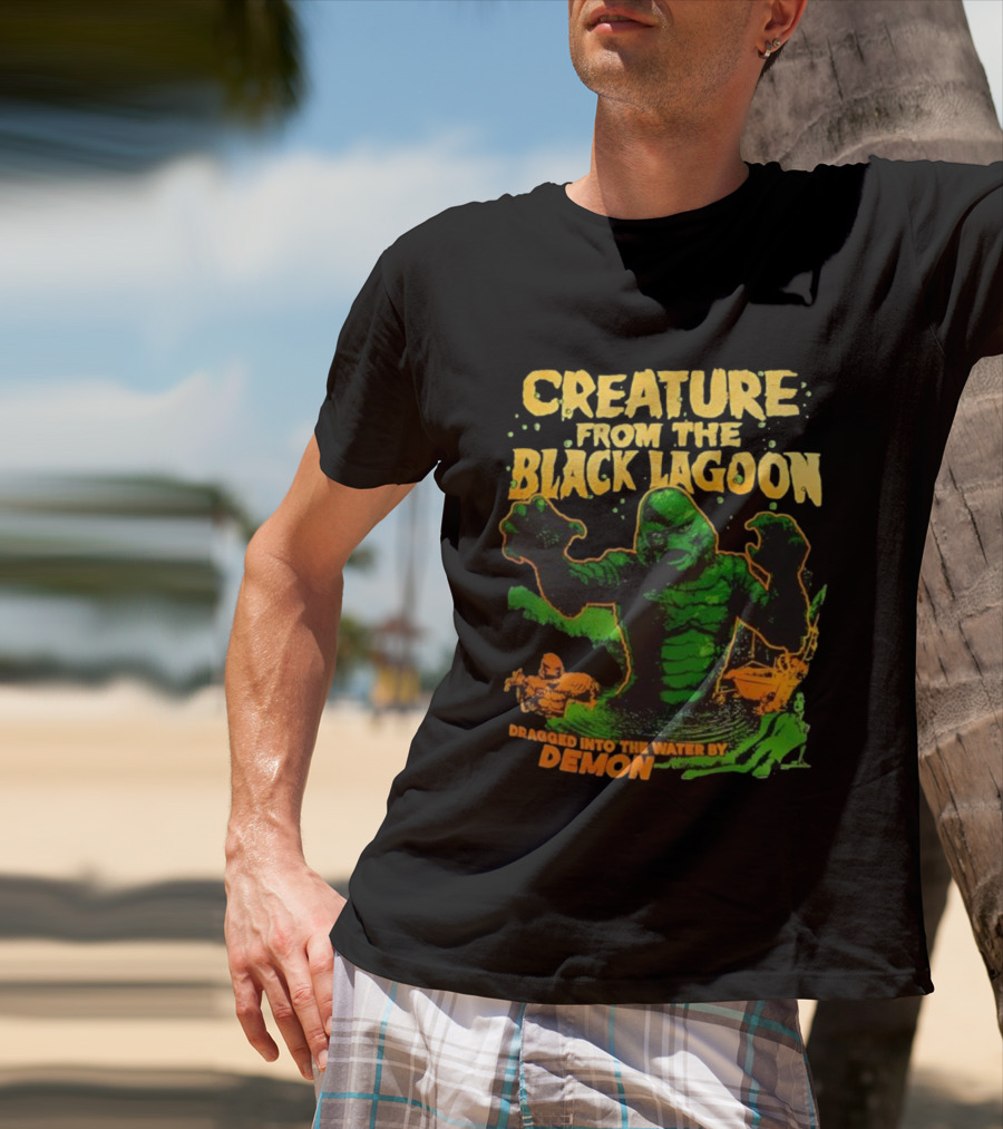 Creature From The Black Lagoon Dragged Into The Water By Demon T-Shirt