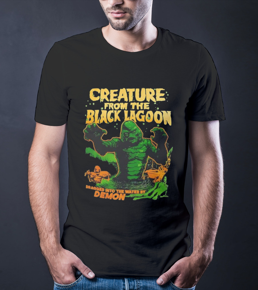 Creature From The Black Lagoon Dragged Into The Water By Demon T-Shirt