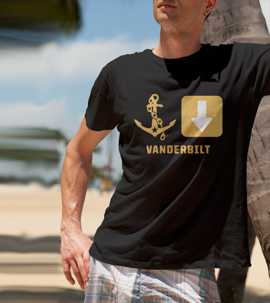 Vanderbilt Commodores Anchor Down Symbols Football Logo T-Shirt