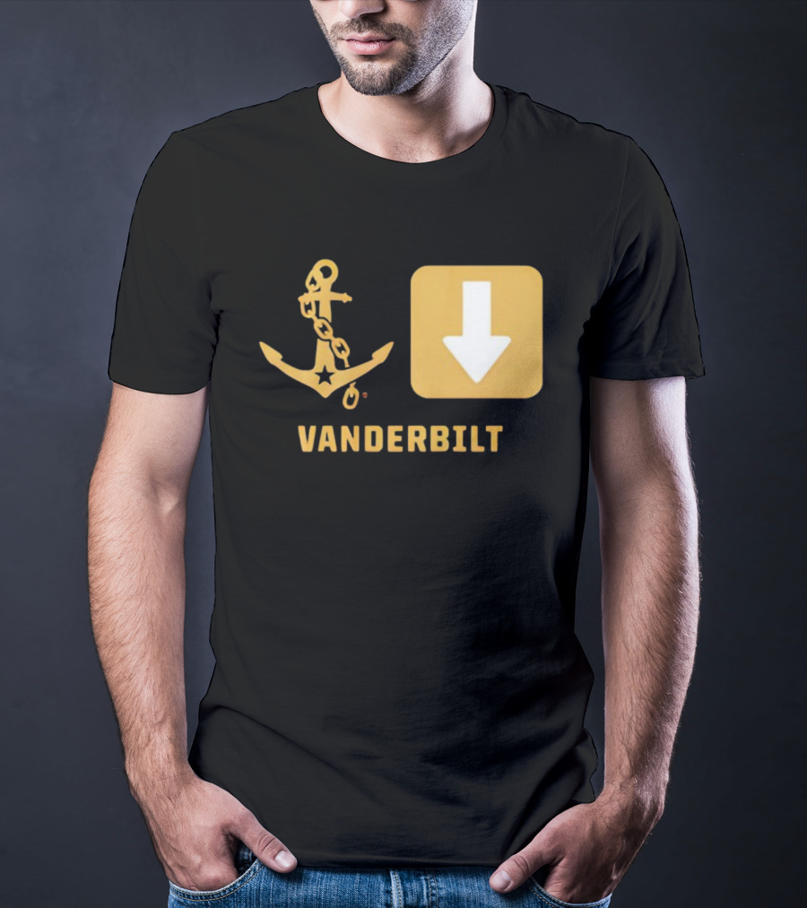 Vanderbilt Commodores Anchor Down Symbols Football Logo T-Shirt