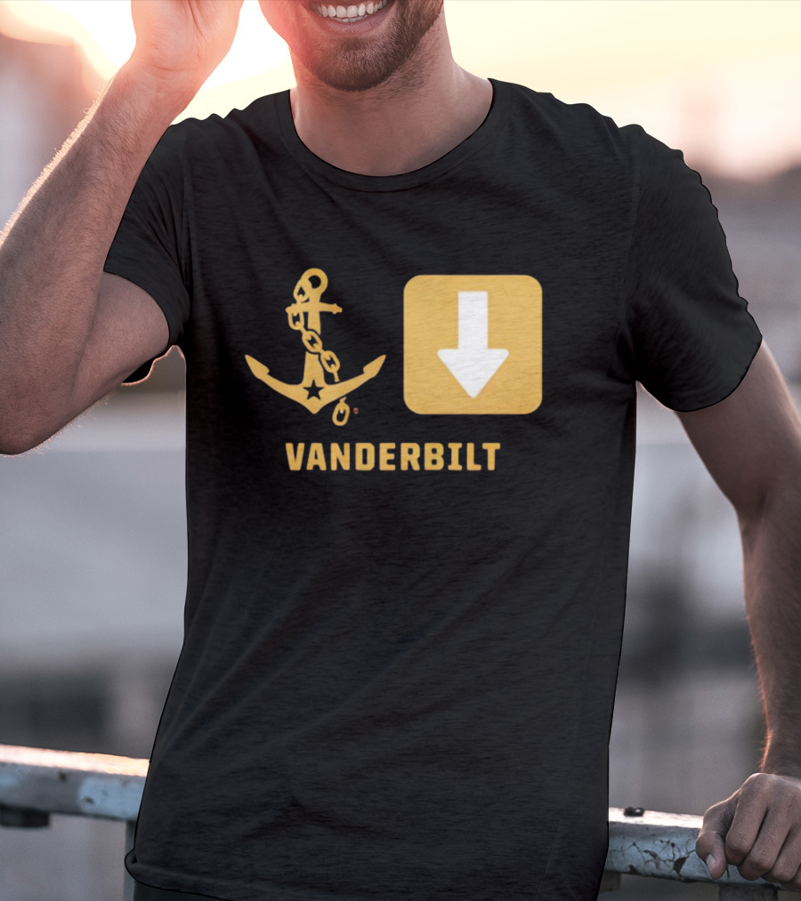 Vanderbilt Commodores Anchor Down Symbols Football Logo T-Shirt