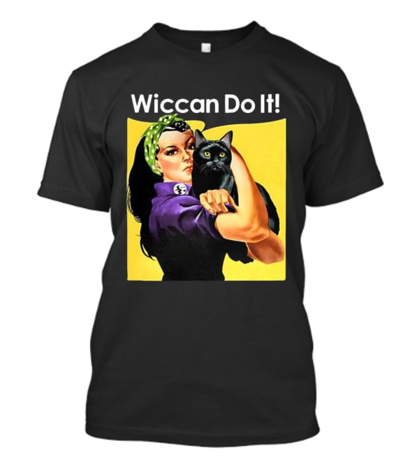 Wiccan Do It Rosie The Riveter Black Cat Magic Empowerment T-Shirt