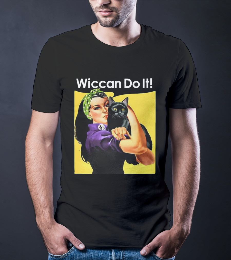 Wiccan Do It Rosie The Riveter Black Cat Magic Empowerment T-Shirt