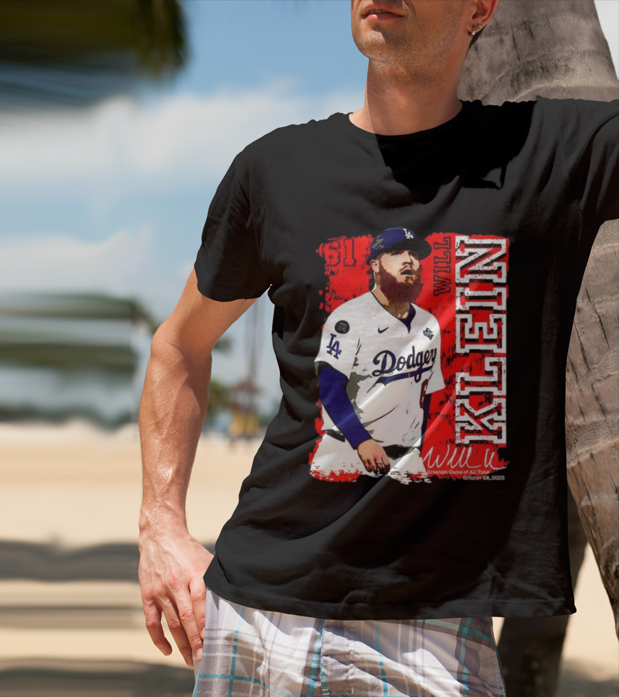 Will Klein Los Angeles Dodgers Number 61 Greatest Game Of All Time 2025 Signature T-Shirt