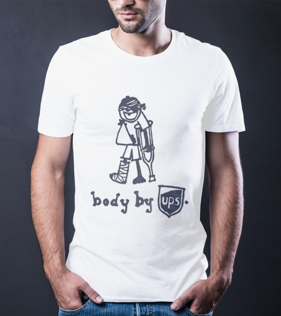Body By UPS Crutches Cast Drawing T-Shirt