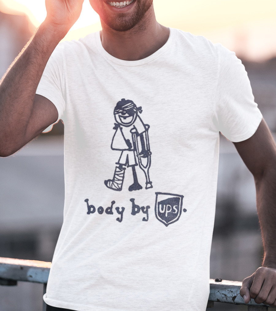 Body By UPS Crutches Cast Drawing T-Shirt