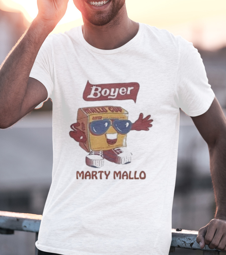 Boyer Mallo Cup Marty Mallo Character With Sunglasses T-Shirt