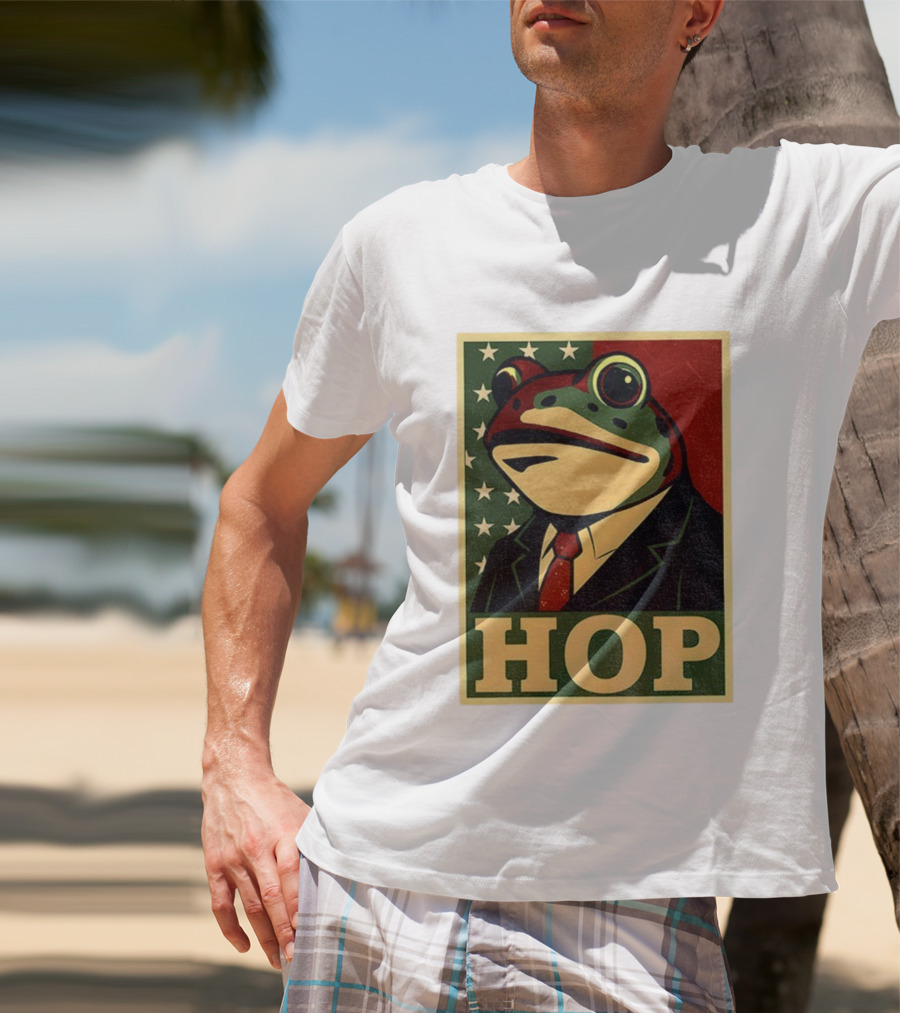 Frog HOP Portland Protest Anti ICE Anti Fascism American Flag T-Shirt