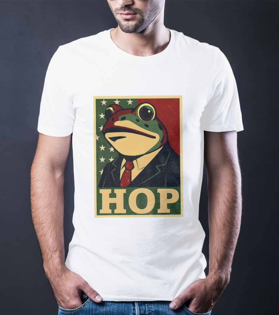Frog HOP Portland Protest Anti ICE Anti Fascism American Flag T-Shirt