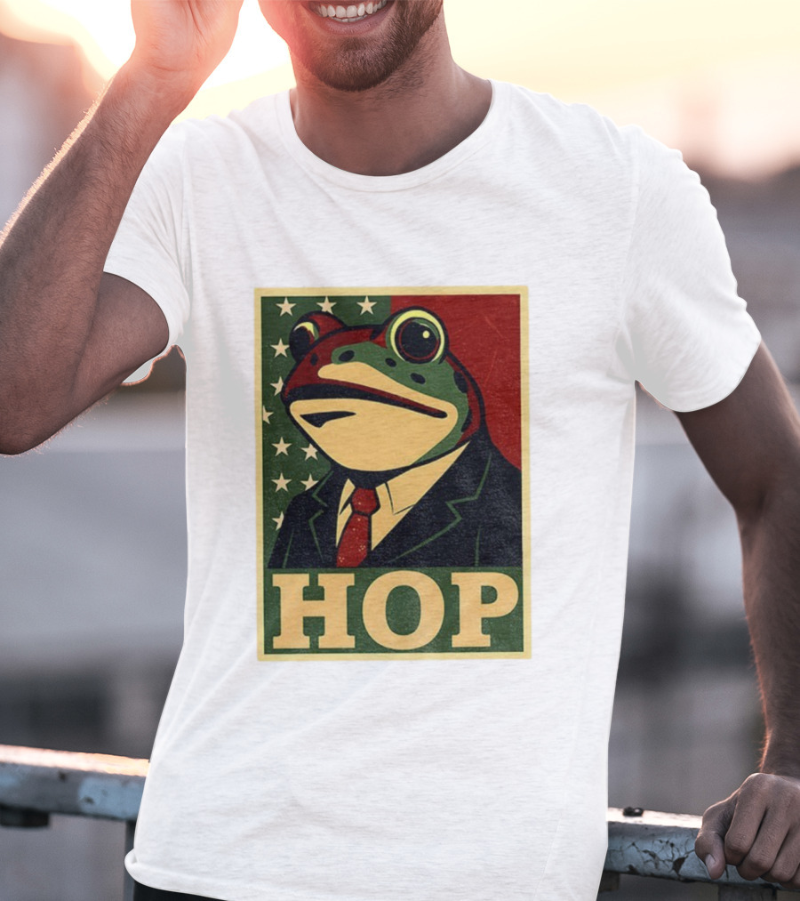 Frog HOP Portland Protest Anti ICE Anti Fascism American Flag T-Shirt