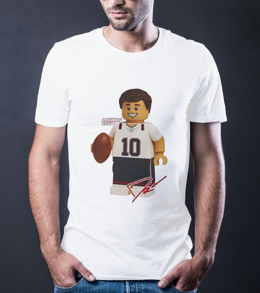 Tom Brady New England Patriots Lego Minifigure 10 Launch Club Signature T-Shirt