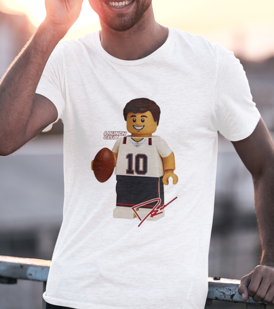 Tom Brady New England Patriots Lego Minifigure 10 Launch Club Signature T-Shirt