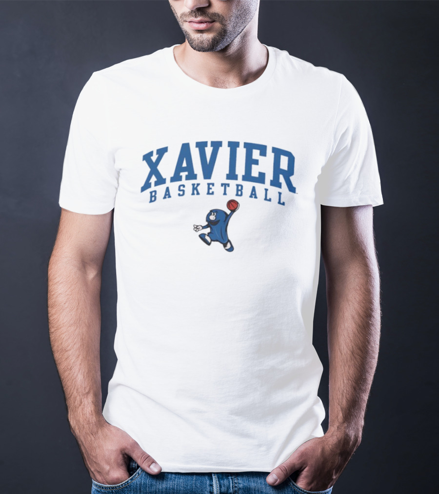 Xavier Basketball Blue Blob Mascot Enthusiast's Choice T-Shirt