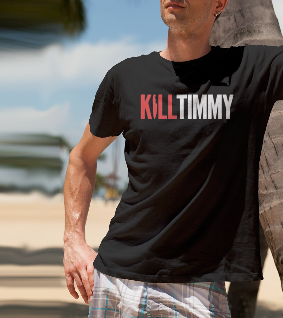 KILL TIMMY Knife Lettering Red White Contrast T-Shirt
