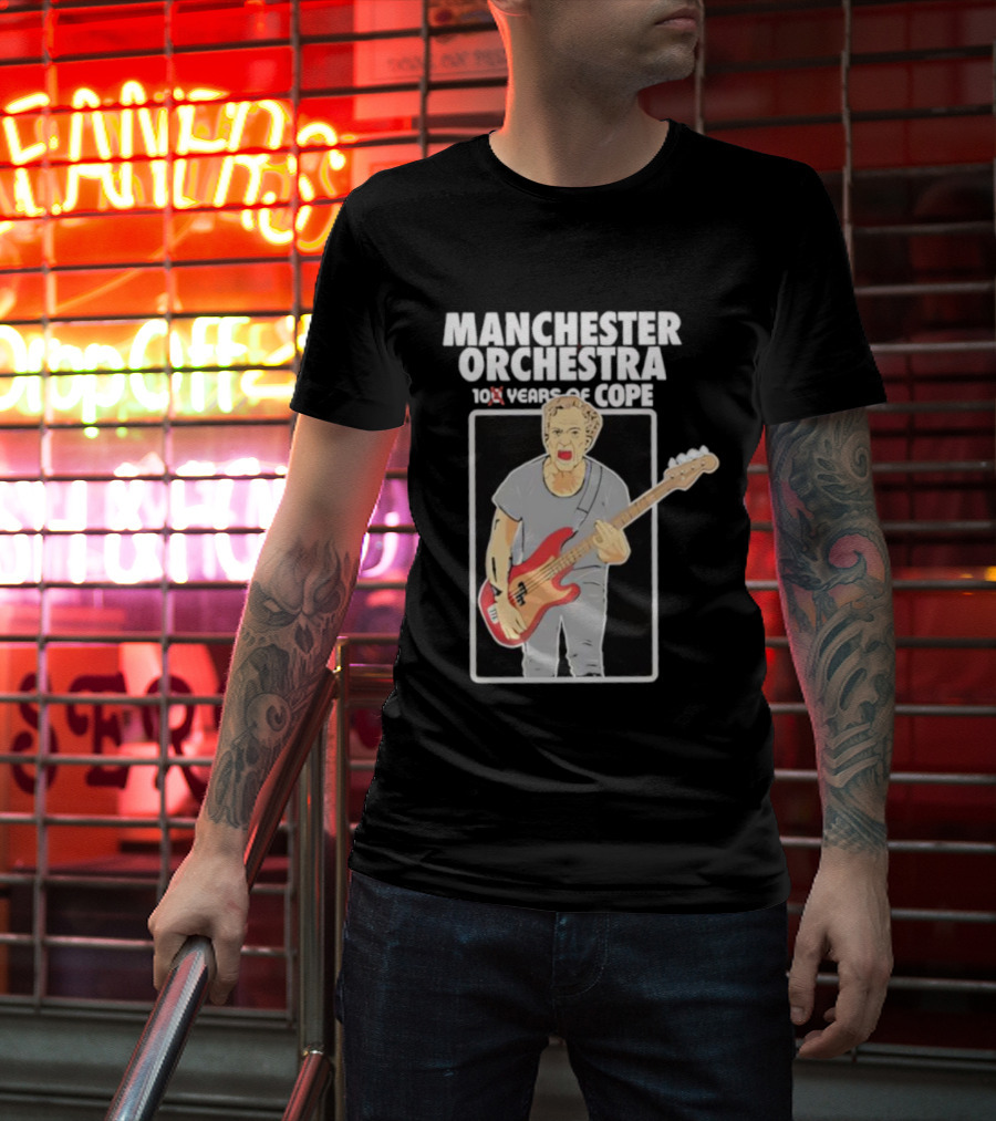 Manchester Orchestra 100 Years Of Cope Bass Guitar Illustration T-Shirt