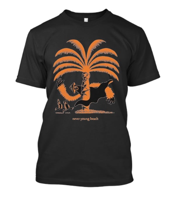 Never Young Beach Ghost Palm Tree Design Yashinoki T-Shirt