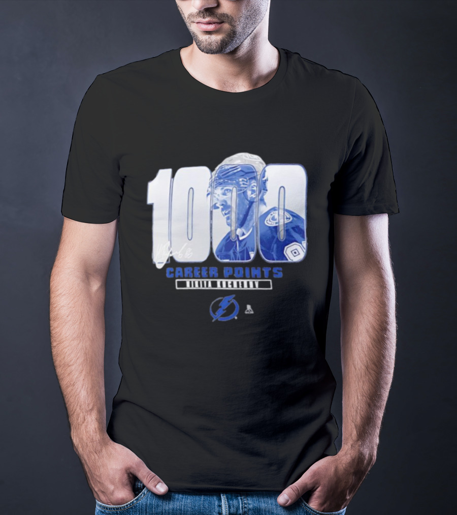 Tampa Bay Lightning Nikita Kucherov 1000 Career Points Signature T-Shirt