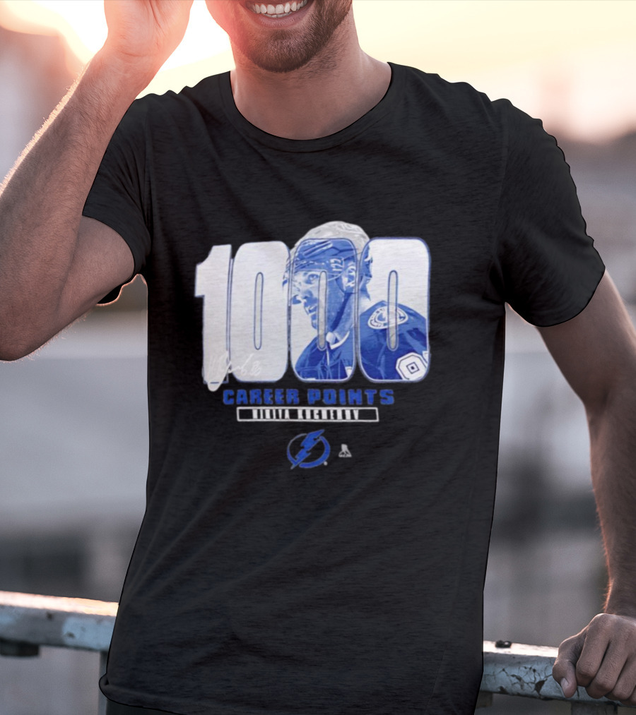 Tampa Bay Lightning Nikita Kucherov 1000 Career Points Signature T-Shirt