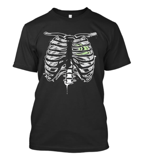 X Ray Chest NVIDIA Heart In Green Rib Cage T-Shirt