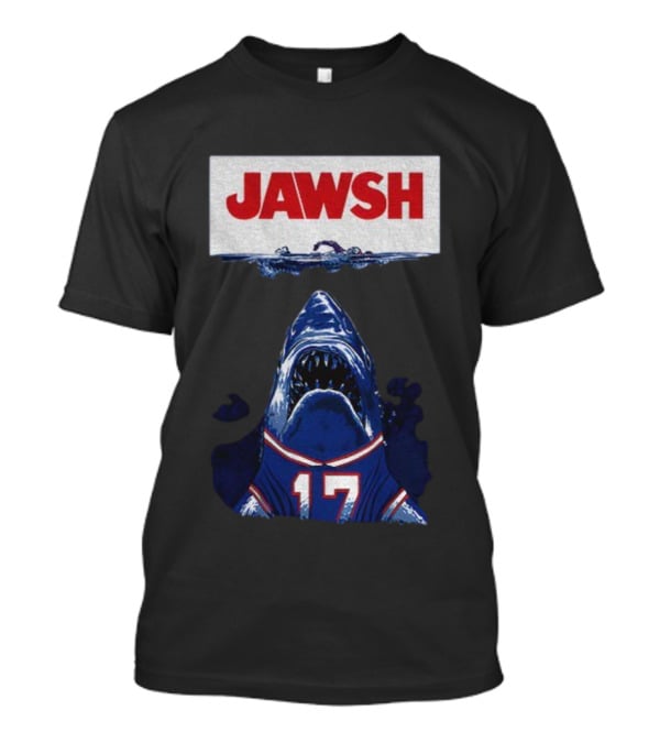 Buffalo Bills Josh Allen 17 Jawsh Jaws Pop Culture Mashup T-Shirt
