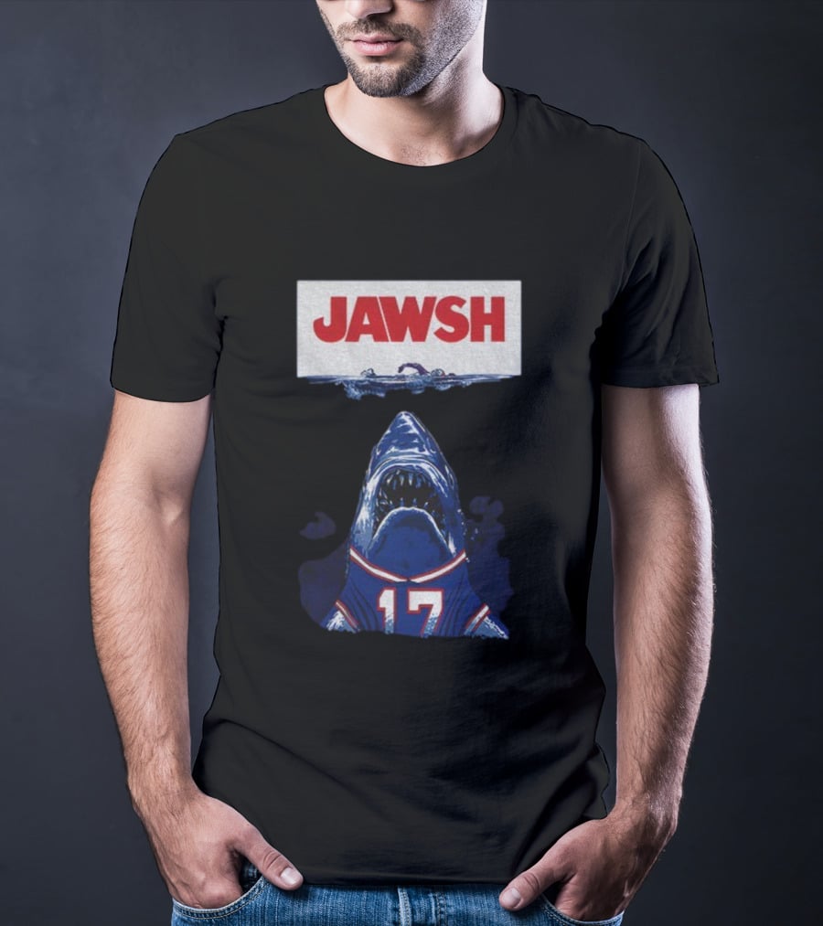 Buffalo Bills Josh Allen 17 Jawsh Jaws Pop Culture Mashup T-Shirt