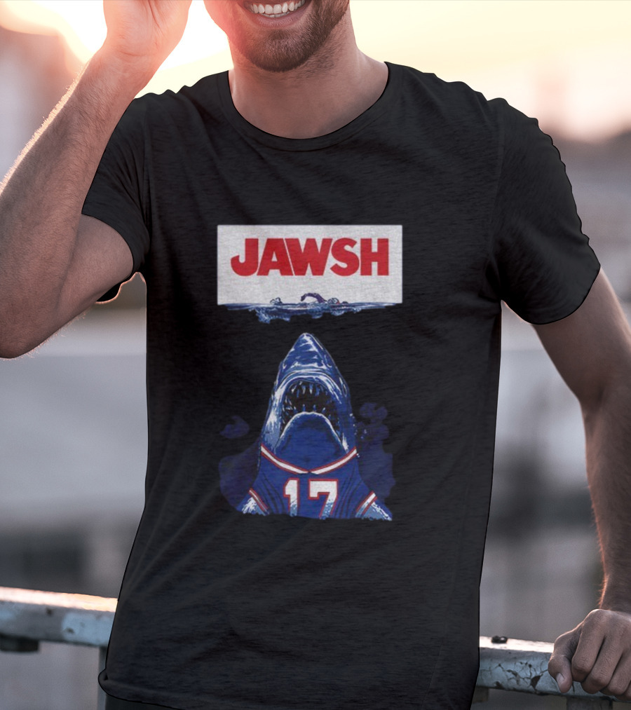 Buffalo Bills Josh Allen 17 Jawsh Jaws Pop Culture Mashup T-Shirt