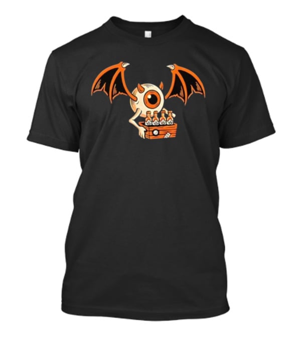Flying Eyeball Monster With Wings Carrying Six-Pack T-Shirt