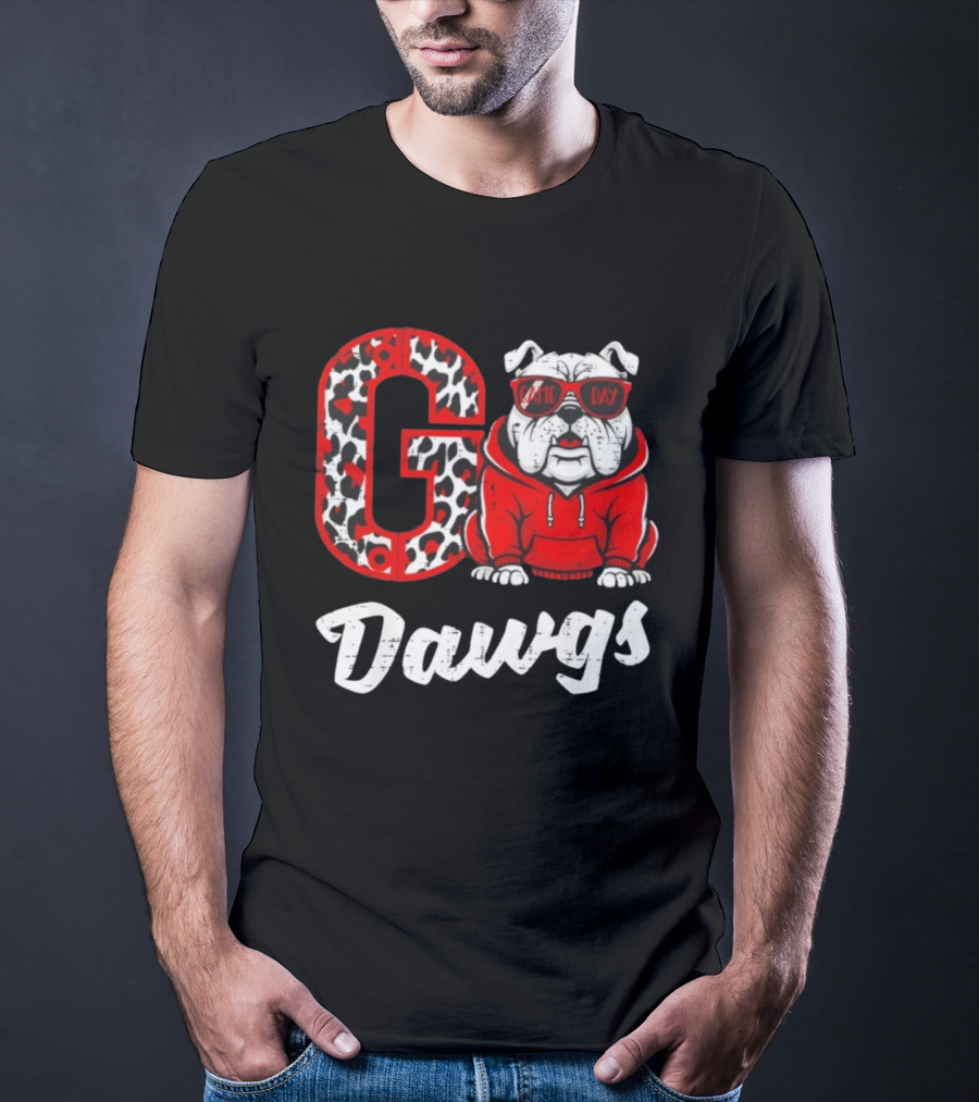 Go Dawgs Game Day Bulldog Football T-Shirt