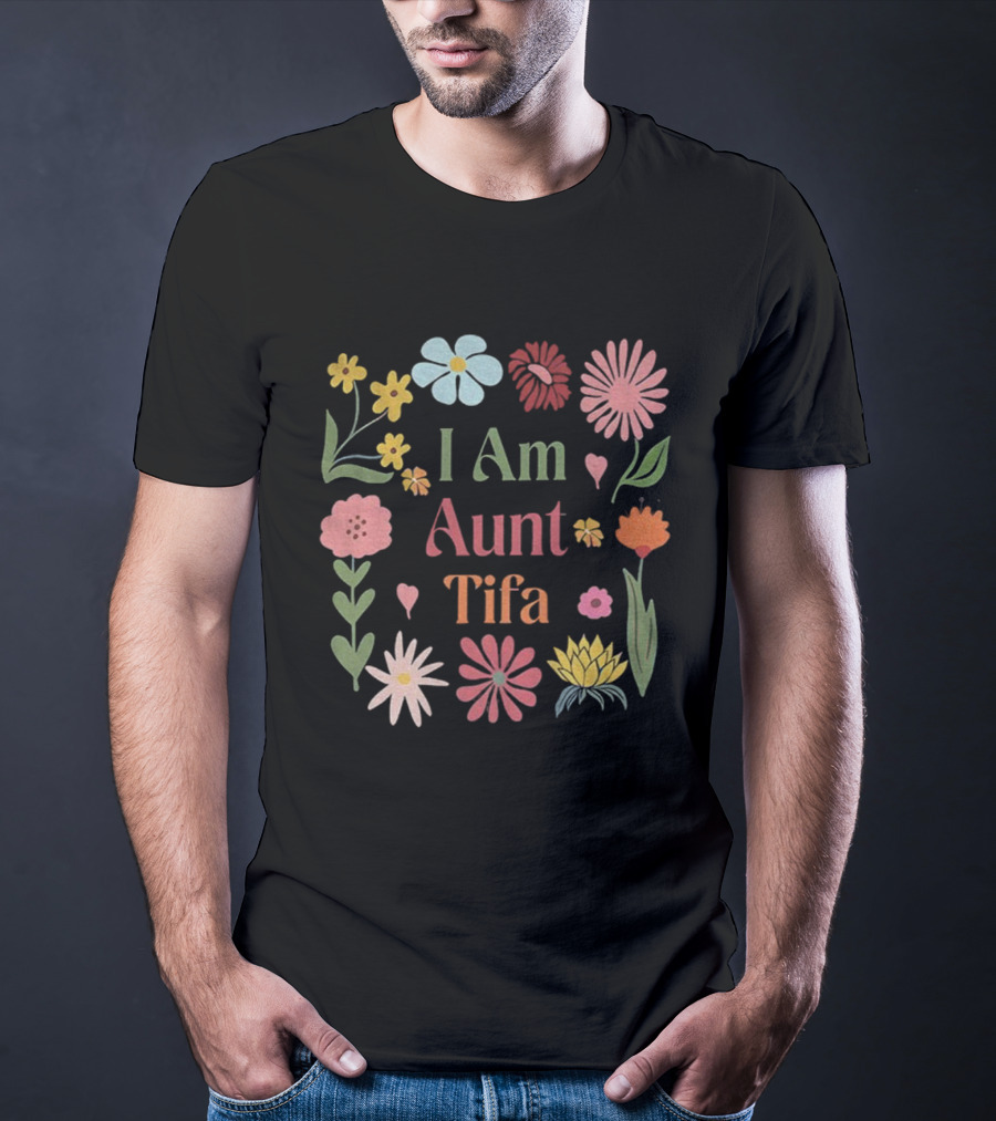 I Am Aunt Tifa Floral Vintage Anti Trump T-Shirt