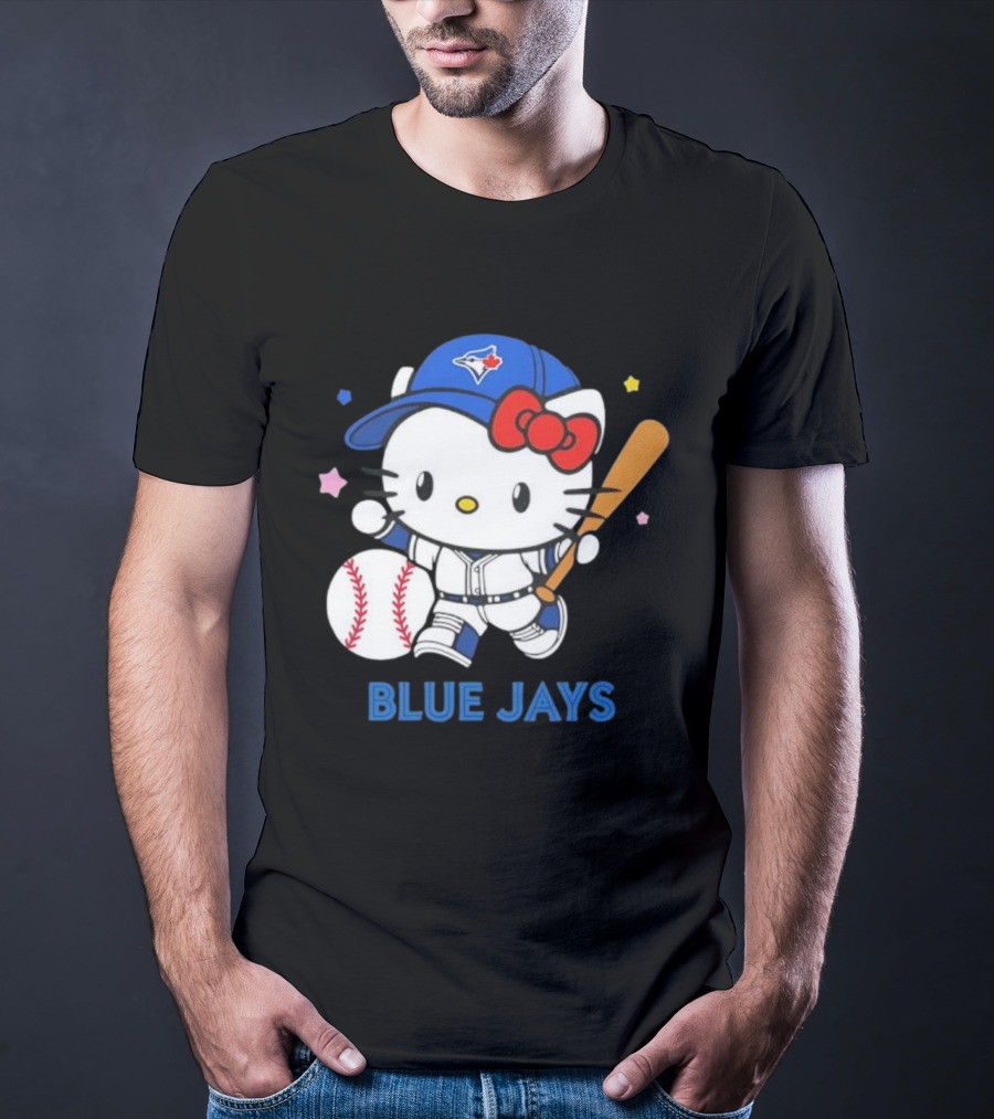 Toronto Blue Jays Hello Kitty Baseball Player Collaboration T-Shirt