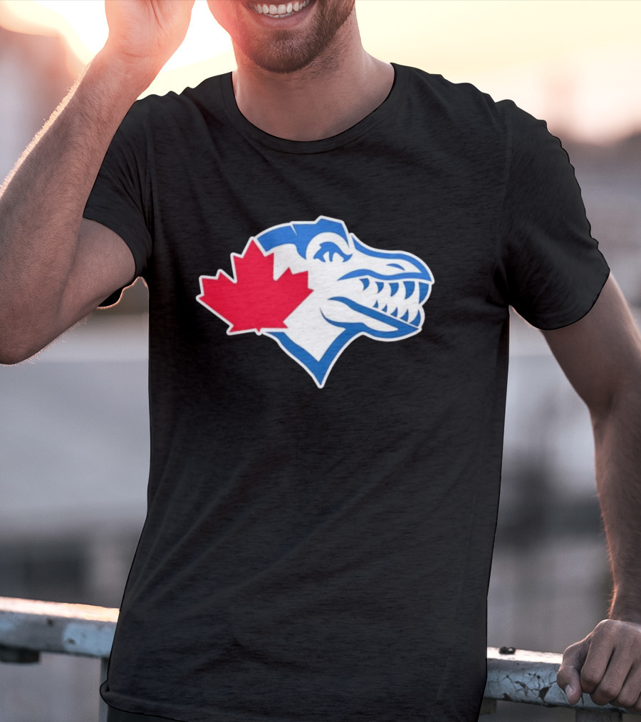 Toronto Raptors Blue Jays Mashup Maple Leaf Emblem T-Shirt