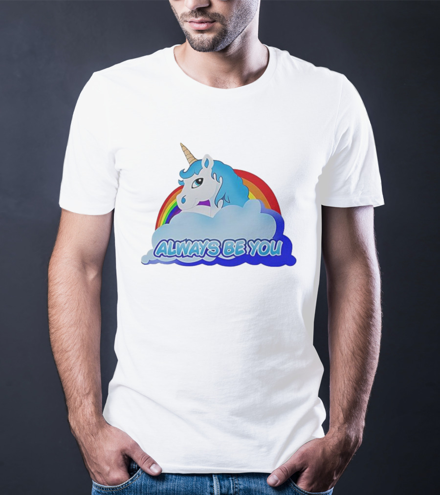 Rainbow Unicorn Always Be You Cloud Icon T-Shirt