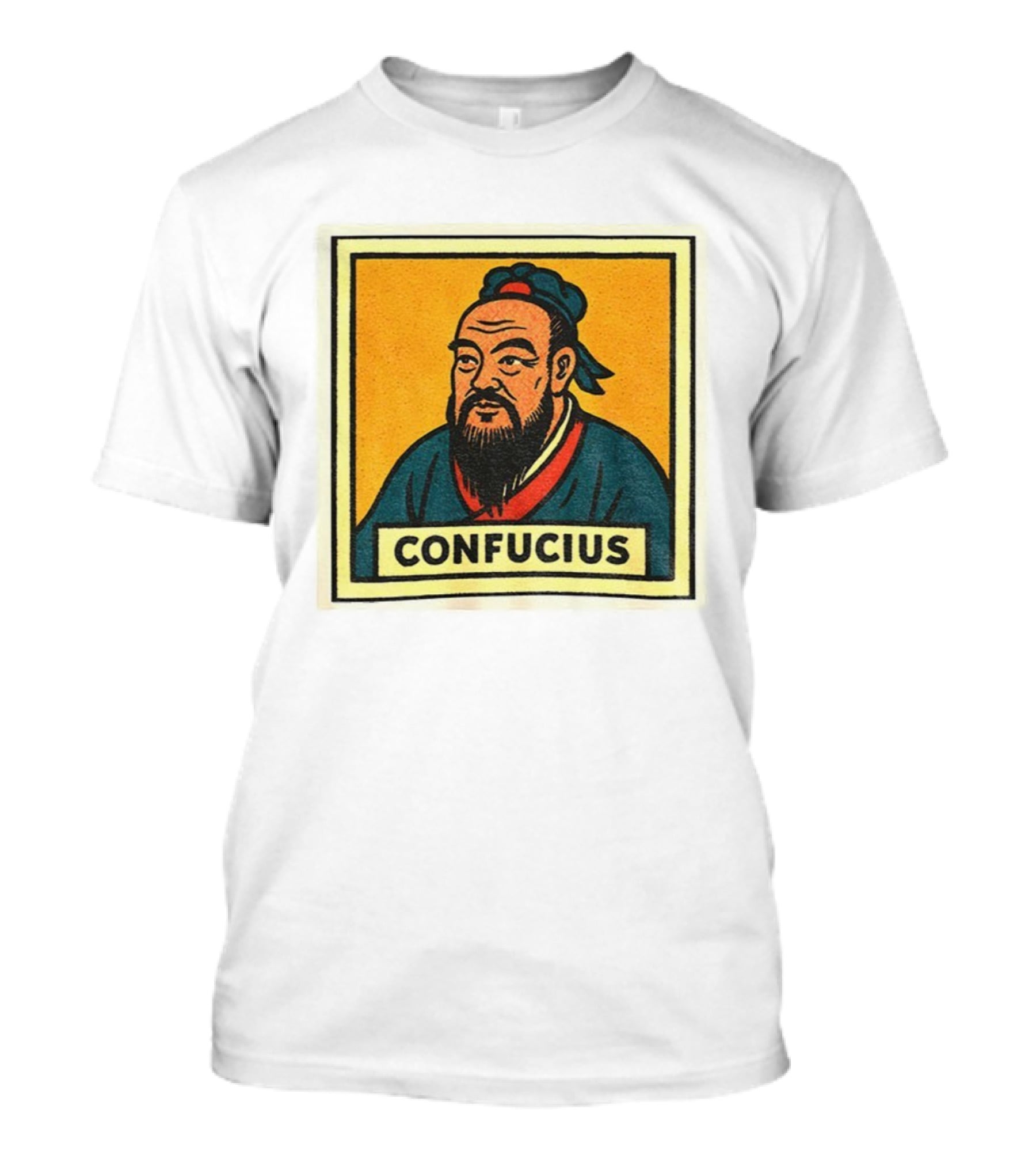 Confucius Retro Comic Style Chinese Philosopher Art T-Shirt