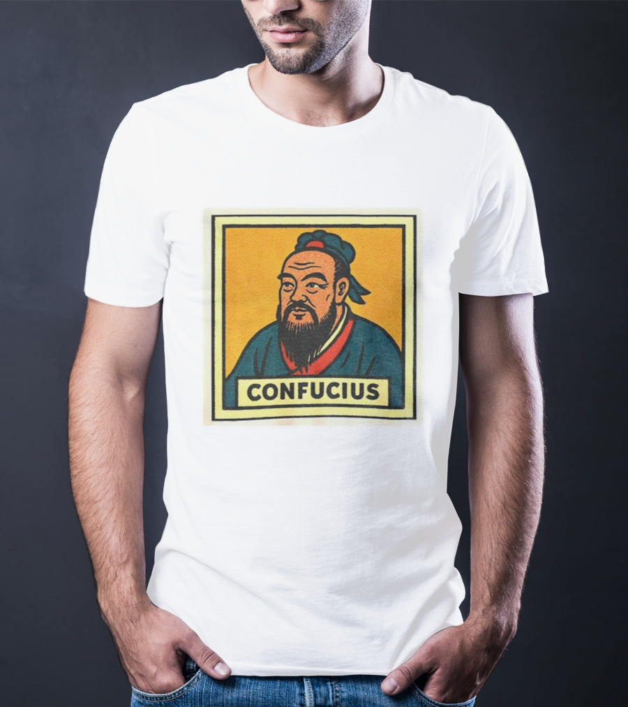 Confucius Retro Comic Style Chinese Philosopher Art T-Shirt