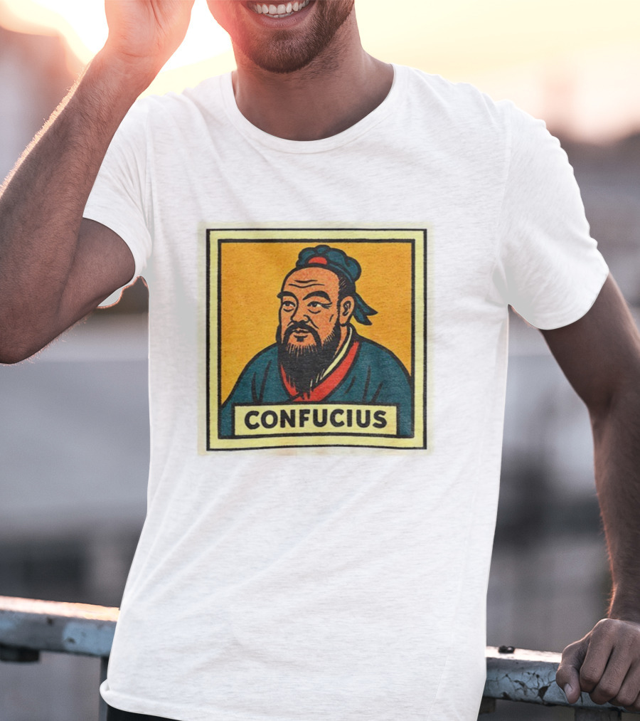 Confucius Retro Comic Style Chinese Philosopher Art T-Shirt