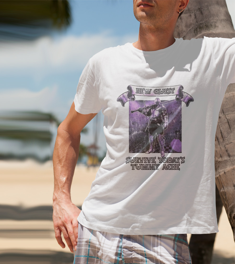 New Quest Knight Survive Tummy Ache Adventure In Purple Dungeon T-Shirt