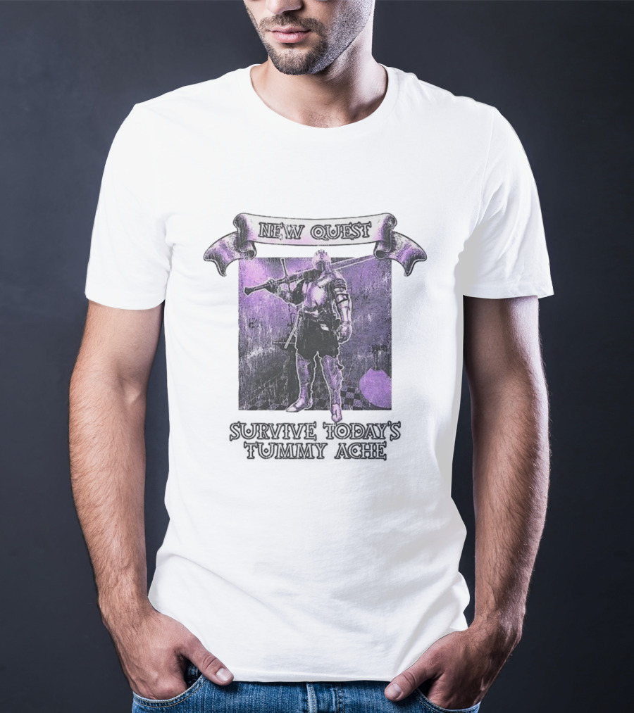 New Quest Knight Survive Tummy Ache Adventure In Purple Dungeon T-Shirt
