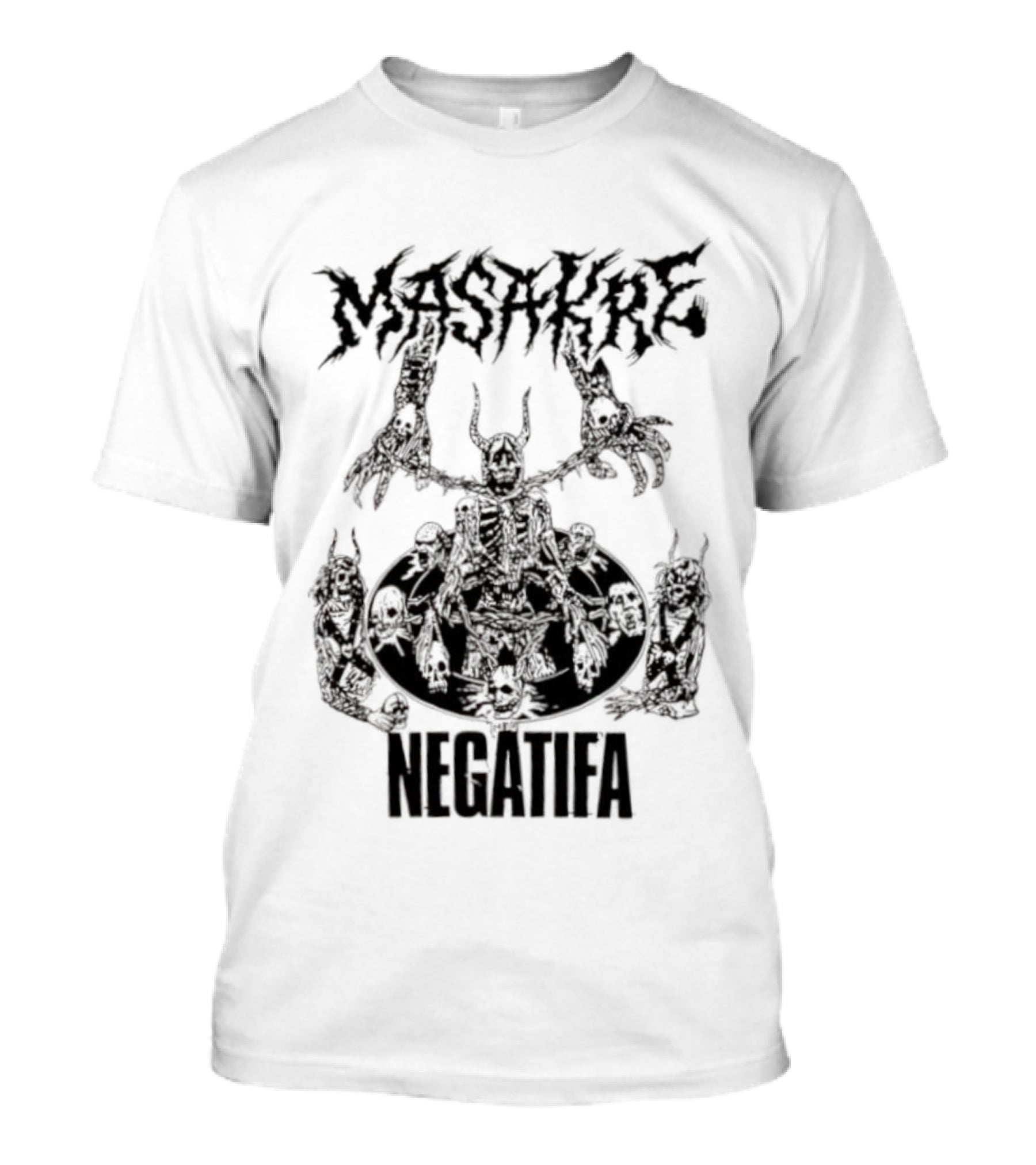 Masakre Negatifa Skull Skeleton Demonic Creature T-Shirt