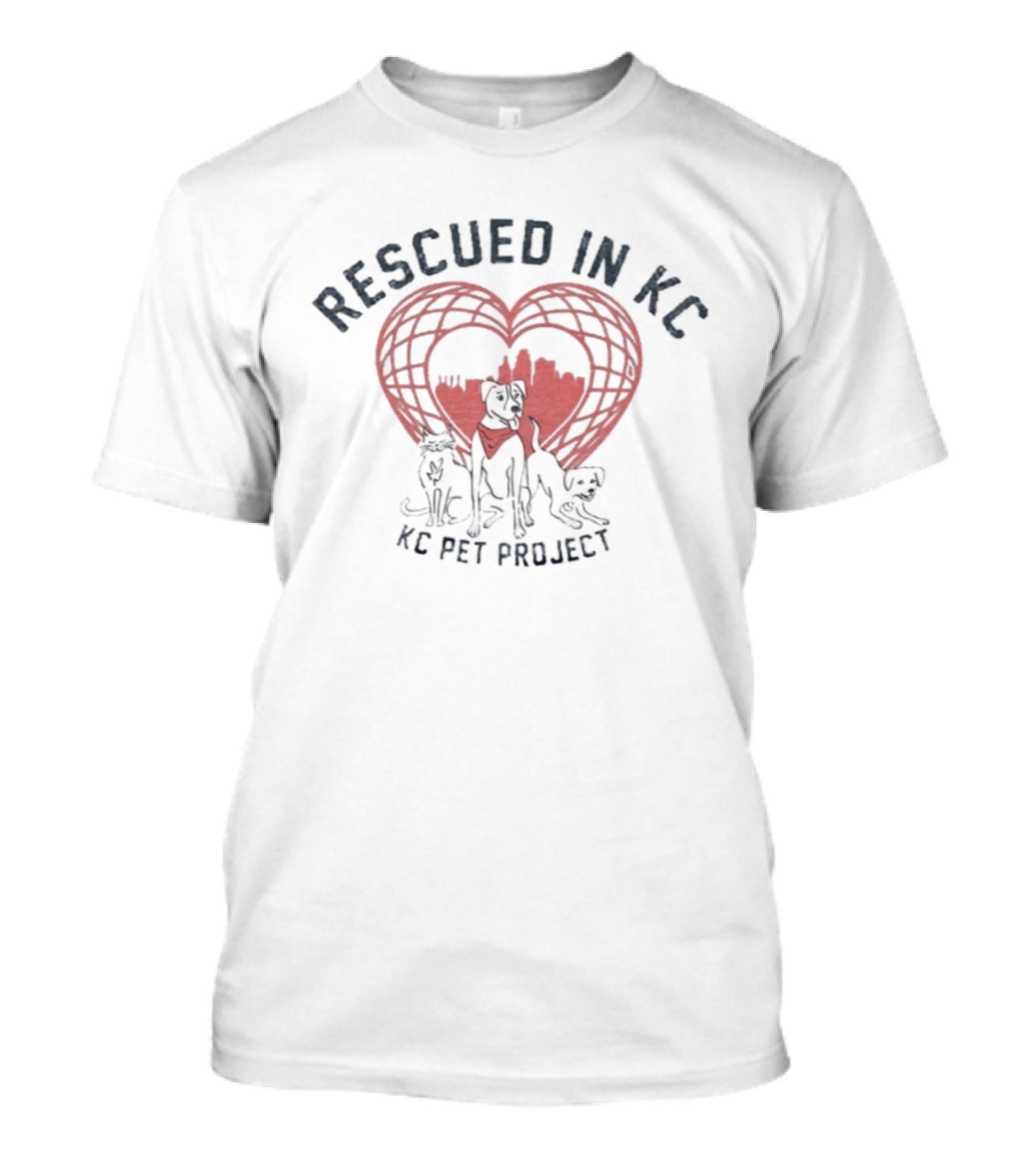 Rescued In KC Heart Design KC Pet Project T-Shirt