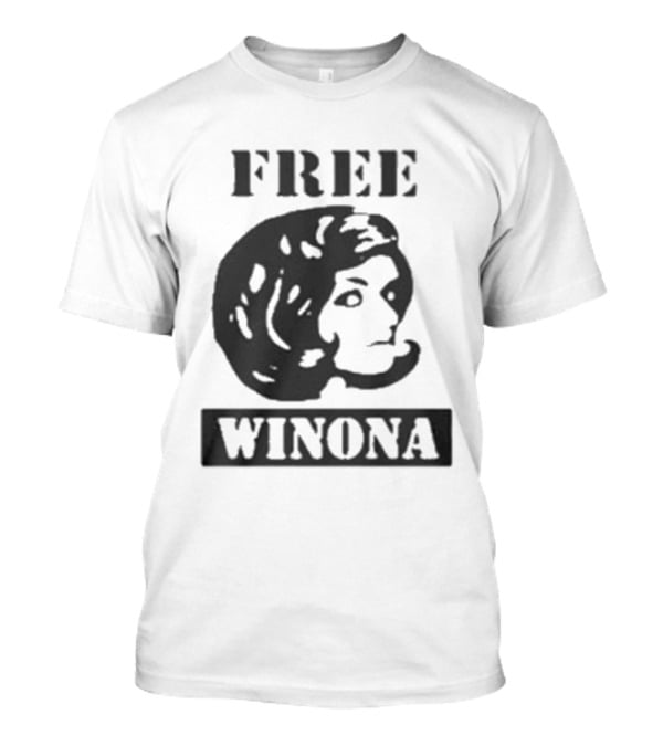 Free Winona Ryder Retro Stencil Style T-Shirt