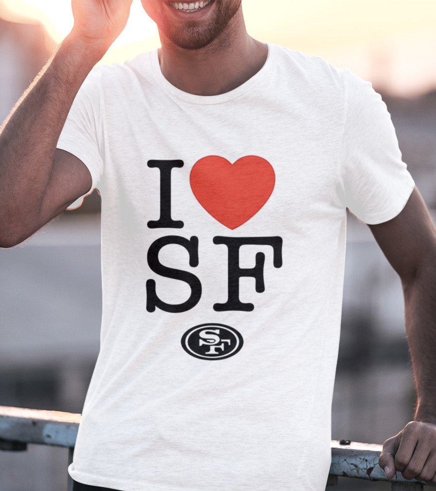 San Francisco 49ers I Love SF Heart Symbol Football Team Logo T-Shirt
